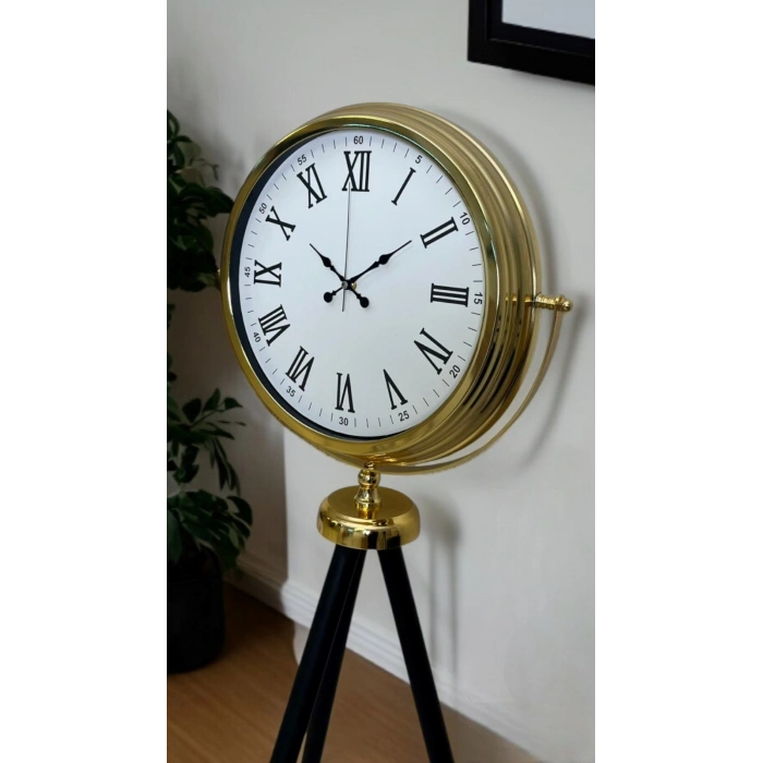 Gold Roma Rakamlı Lüks Tripod Ayaklı Saat