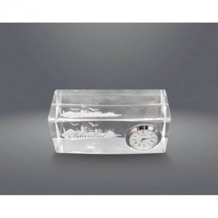 İstanbul Tasarımlı Kristal Saatli Biblo