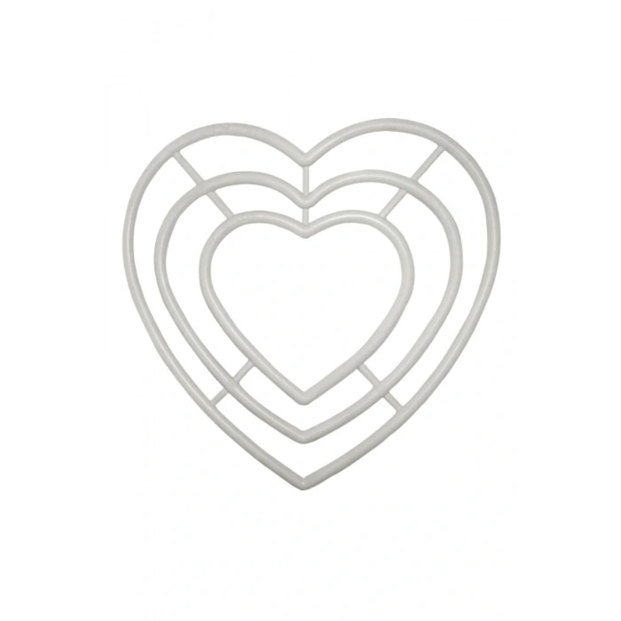 Kalp Makrome Halkası 3lü 20 Cm