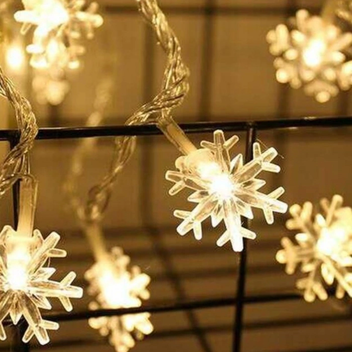 Kar Tanesi Şekilli 3.5 Metre Usb Led Işık – 20 Led’li Dekoratif Kış Ve Yılbaşı Aydınlatması