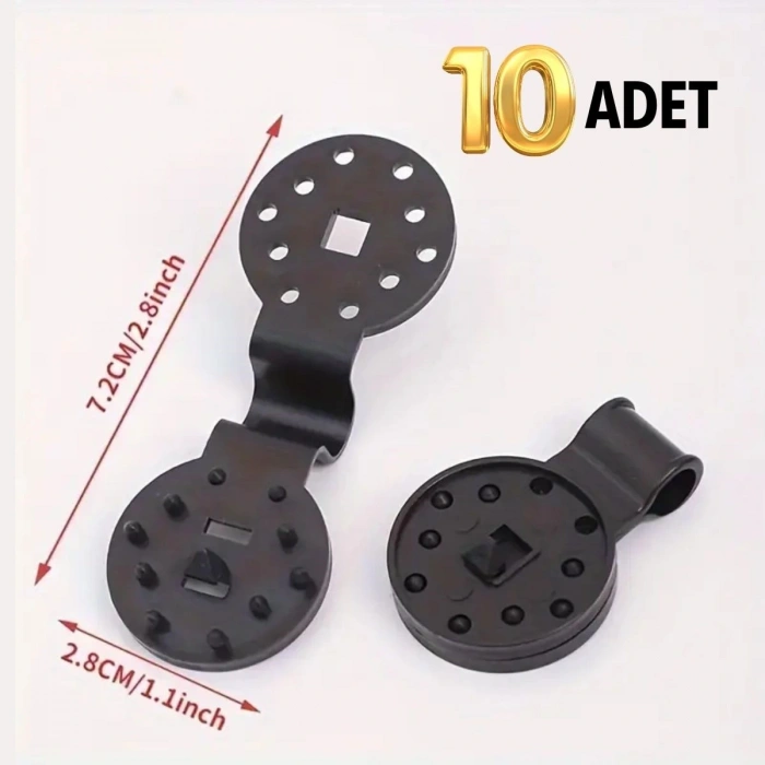 Leyloş 10 Adet Güneşlik Filesi Sabitleme Klipsleri, Gölgelik Bezi Ve Brandalar İçin Dayanıklı Plastik Kelepçe Kancaları