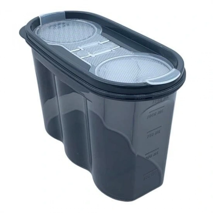 Leyloş 2 Kapaklı Ölçekli Erzak Saklama Kabı - 1,2 Litre - Sa930