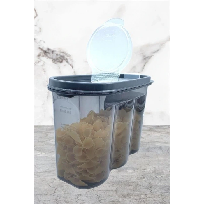 Leyloş 2 Kapaklı Ölçekli Erzak Saklama Kabı - 1,2 Litre - Sa930
