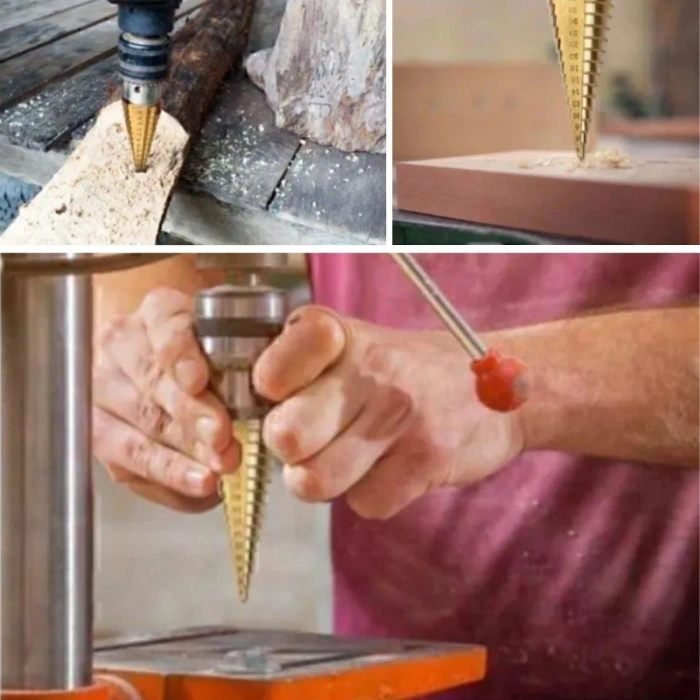 Leyloş 3 Parça Kademeli Matkap Ucu Paslanmaz Uç Alüminyum Sac Demir Delme Seti