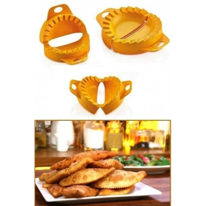 Leyloş 3lü Çiğ Börek Kurabiye Hamur İşi Ravioli Kesme Kalıbı Aparatı