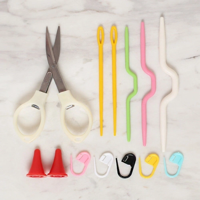 Leyloş Çantalı Tığ Ve Örgü Aksesuarları Seti