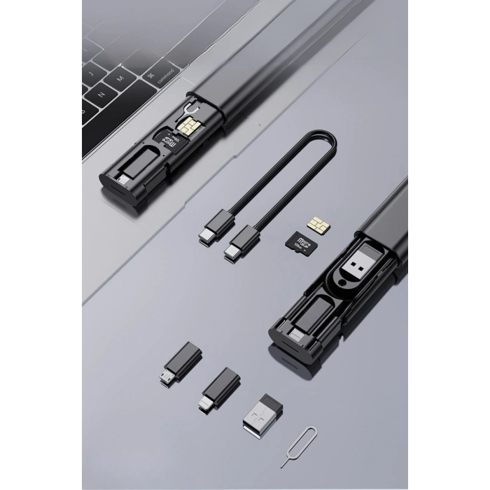 Leyloş Cep Tipi 60w Bas Aç Type-c,iphone Şarj,micro Usb Hızlı Şarj Data Kablo Seti