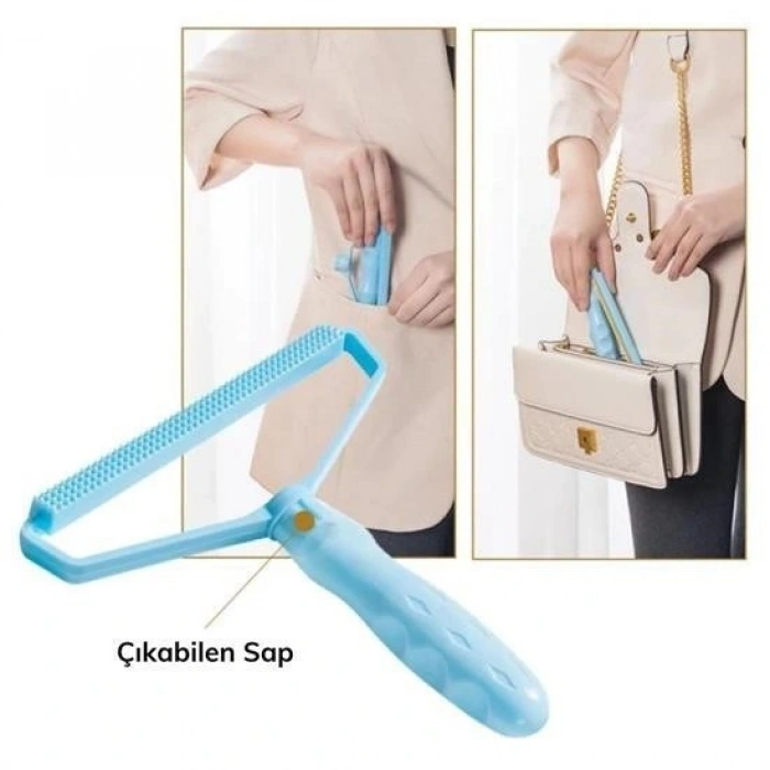 Leyloş Çift Taraflı Elbise Kazak Plastik Kumaş Tüy Alma Ve Tiftik Temizleyici Toplayıcı Taşınabilir