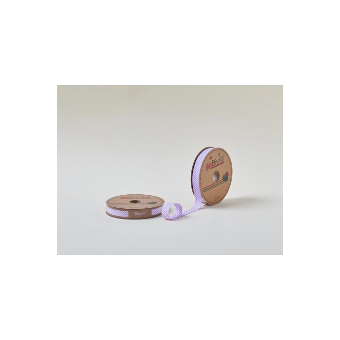 Leyloş Çizgili Katlı C07 Lila 2 Cm 25 Metre %65 Koton %35 Polyester