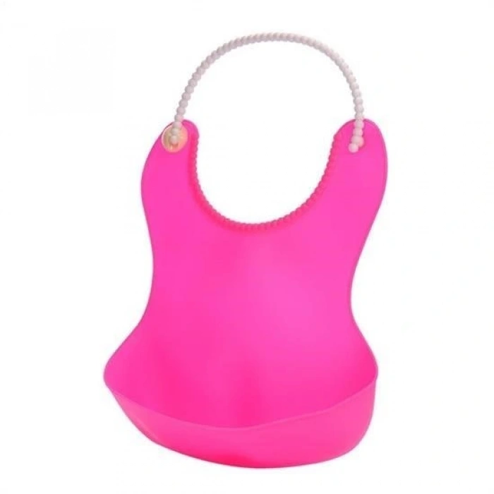 Leyloş Çocuk Bebek Mama Önlüğü Dökülme Engelleyici Bükülebilir Pembe