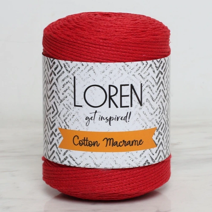 Leyloş Cotton Macrame Kırmızı - R095 - 34374