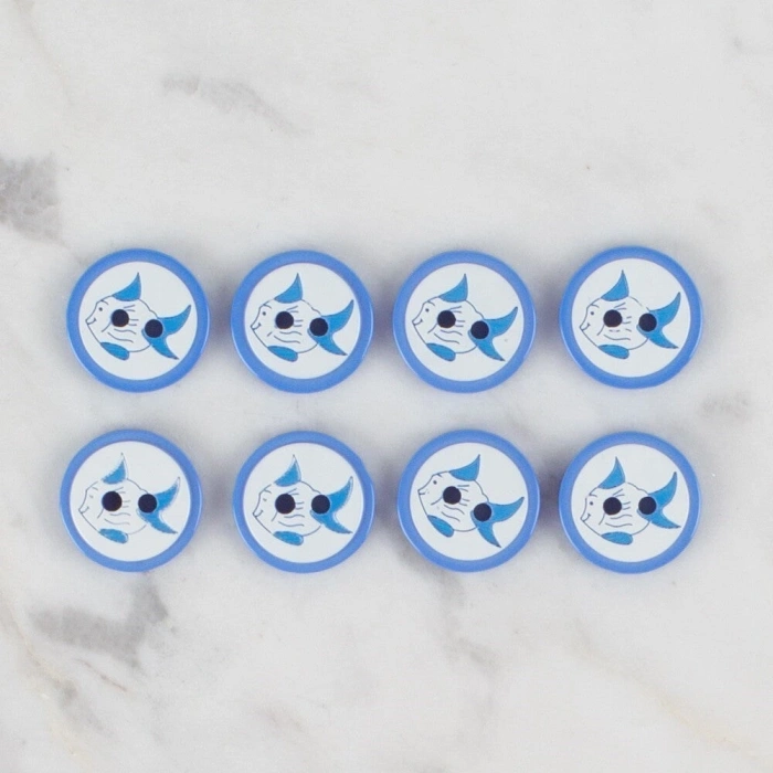 Leyloş Crafts Koyu Mavi 8 Li Balık Düğme - 576