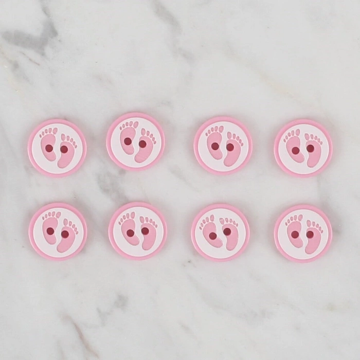 Leyloş Crafts Pembe 8 Li Ayak İzi Düğme - 436