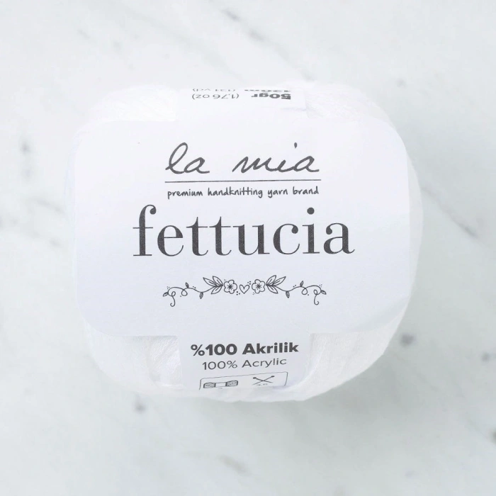 Leyloş Fettucia Beyaz El Örgü İpi - L001 - 33877