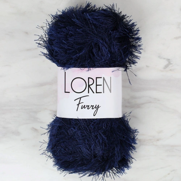 Leyloş Furry Lacivert El Örgü İpi - Rf005 - 34044
