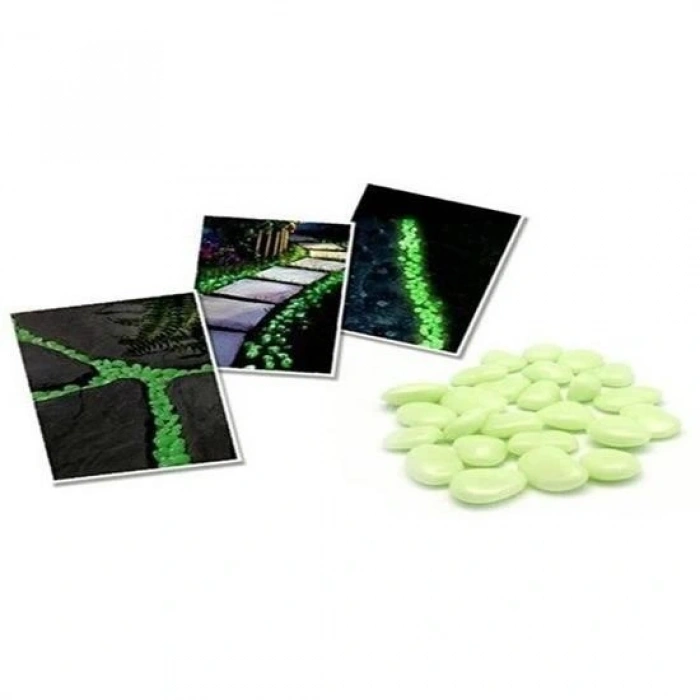 Leyloş Gece Karanlıkta Işık Vererek Parlayan Dekoratif Çakıl Taşları