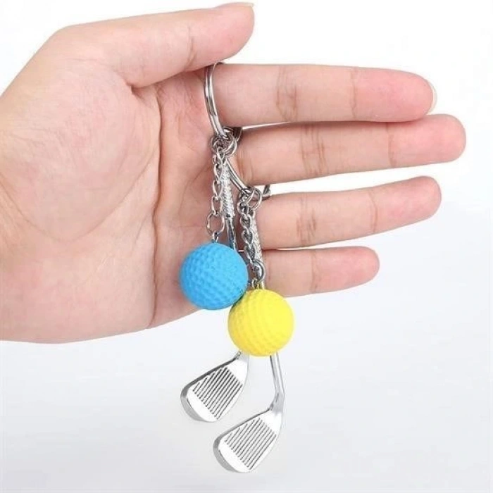 Leyloş Gerçekçi Golf Tasarımlı Şık Anahtarlık Kolye Çanta Süsü Golf Keychain