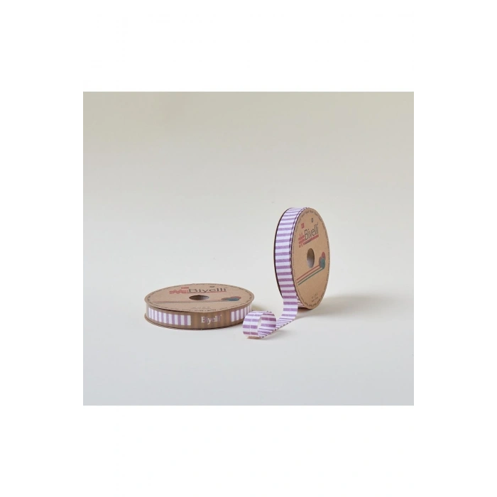 Leyloş Kalın Çizgili Katlı F07 Gül Kurusu 2 Cm 25 Metre %65 Koton %35 Polyester