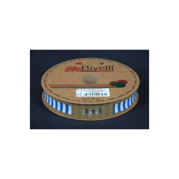 Leyloş Kalın Çizgili Katlı F08 Petrol 2 Cm 25 Metre %65 Koton %35 Polyester