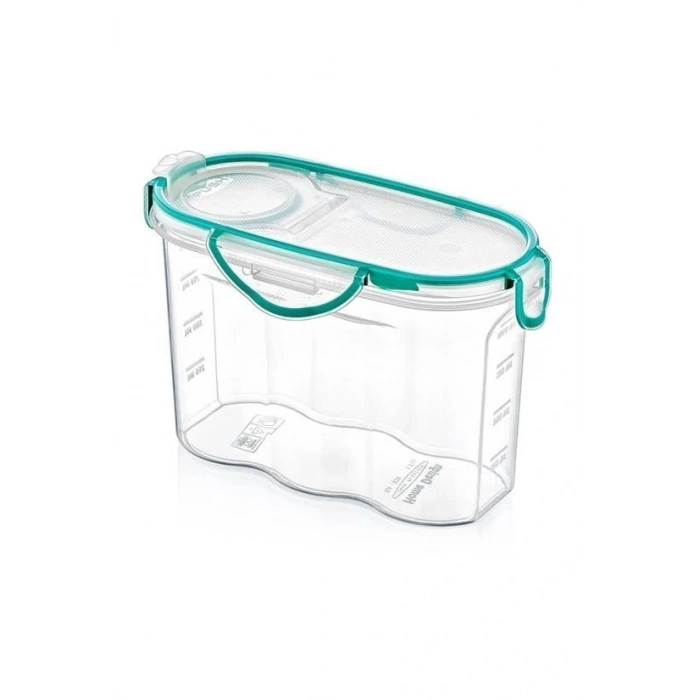 Leyloş Kilitli Kapaklı Contalı Hava,su Sıvı Geçirmez 1,2 Litre Erzak Saklama Kabı-sa580