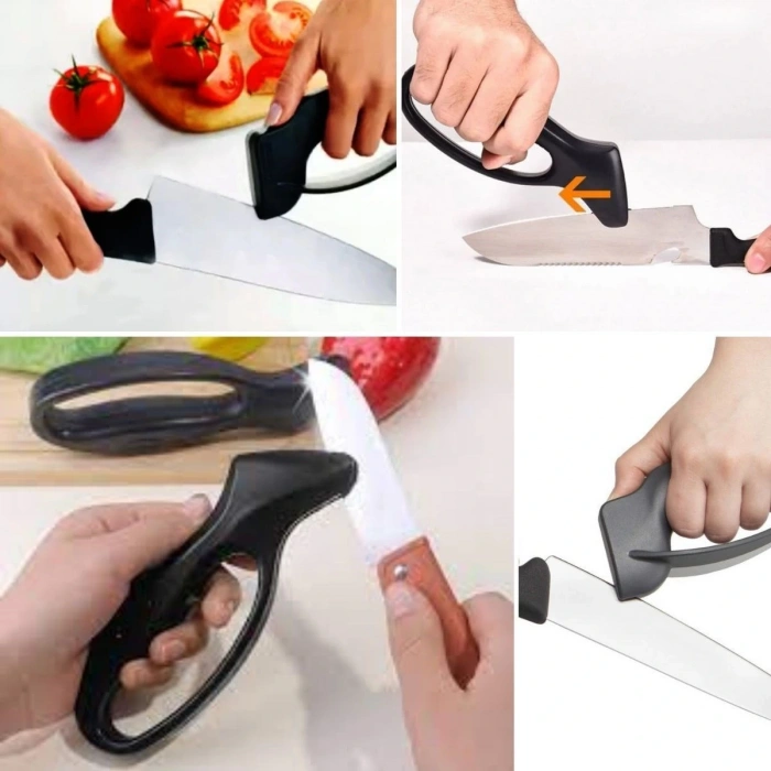 Leyloş Kolay Tutuş Saplı Paslanmaz Çelik Manuel Bıçak Bileme Aleti