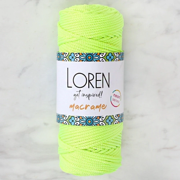 Leyloş Macrame Neon Sarı El Örgü İpi - L114