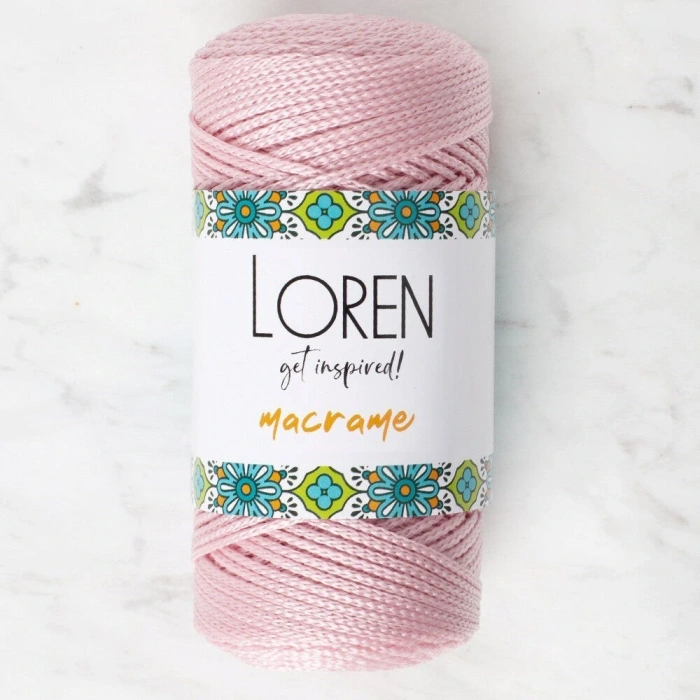Leyloş Macrame Toz Pembe El Örgü İpi - Rm 072 - 34343