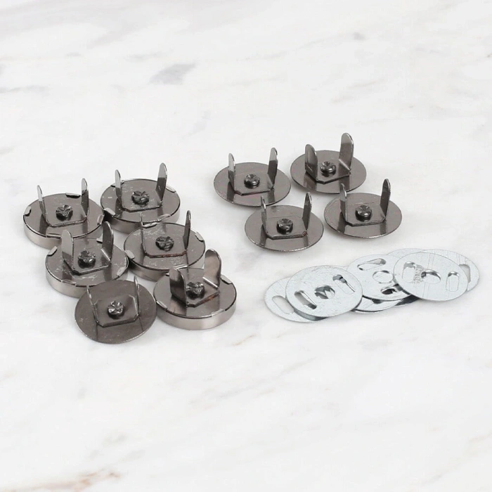 Leyloş Manyetik Antrasit Metal 5li Çıt Çıt