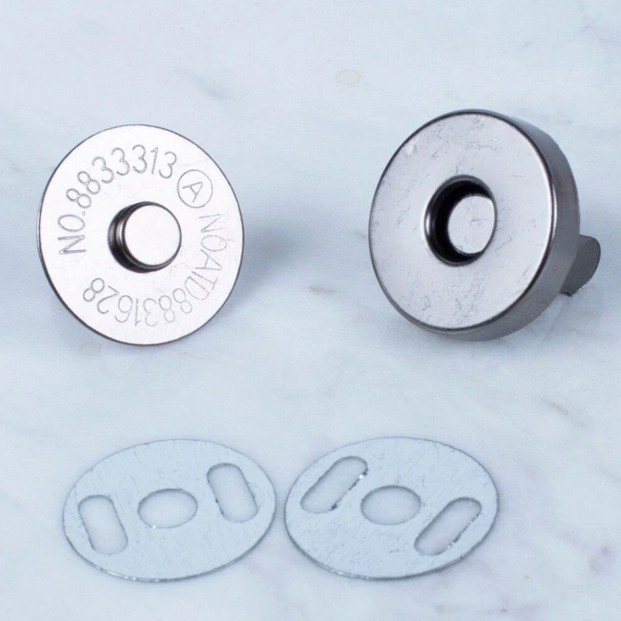 Leyloş Manyetik Mat Gümüş Metal 5 Li Çıt Çıt Set