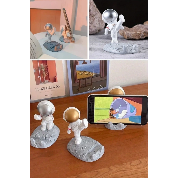 Leyloş Mini Astronot Model Telefon Ve Tablet Tutucu Standı
