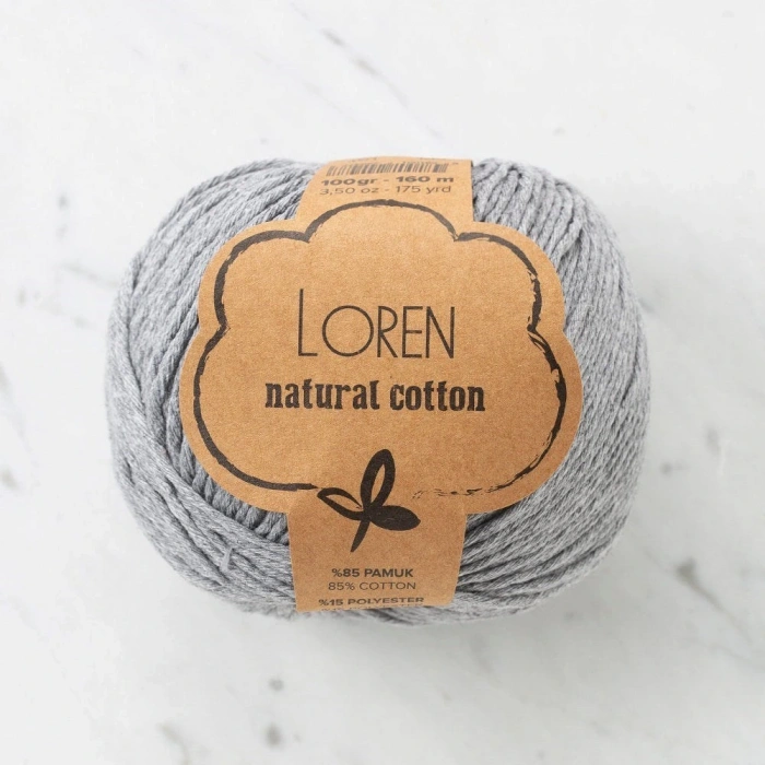 Leyloş Natural Cotton Gri El Örgü İpi - R079 - 33925