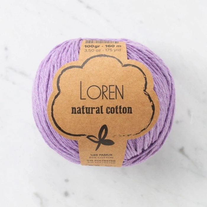 Leyloş Natural Cotton Lila El Örgü İpi - R020 - 33920