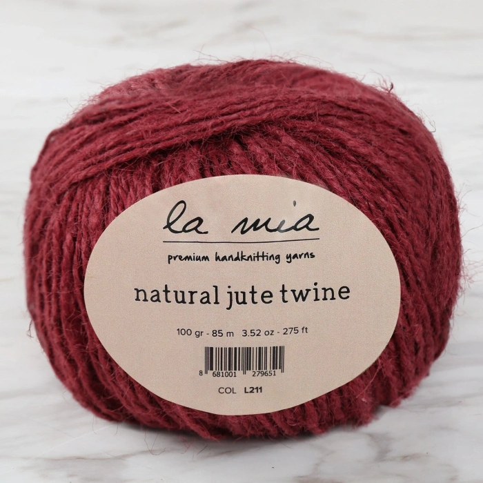 Leyloş Natural Jute Twine 100 Gr Bordo Jüt İp - L211 - 34105