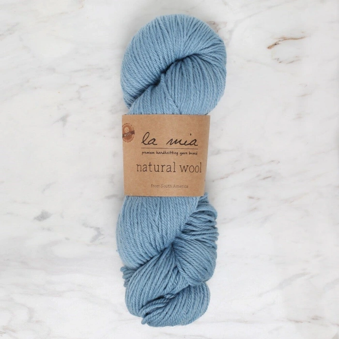 Leyloş Natural Wool Mavi El Örgü İpi - L204 - 34393