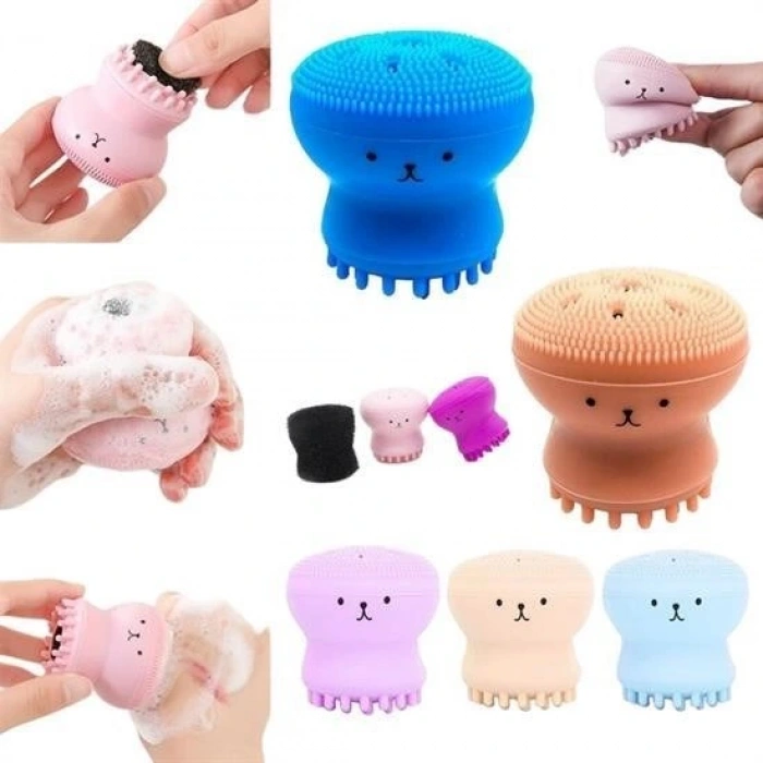 Leyloş Peeling Etkili Mini El Yüz Cilt Temizleme Fırçası Silikon Temizlenmesi Kolay  Siyah Nokta Gi