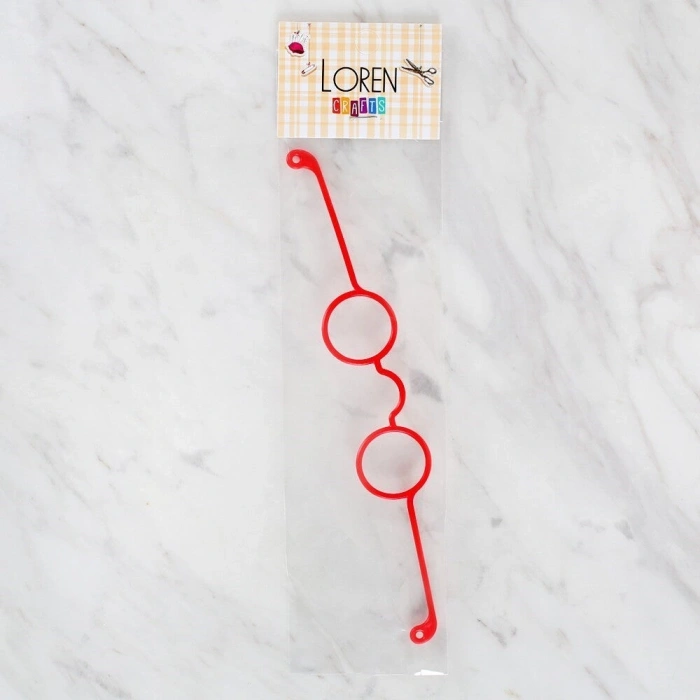 Leyloş Plastik Amigurumi Gözlük Kırmızı