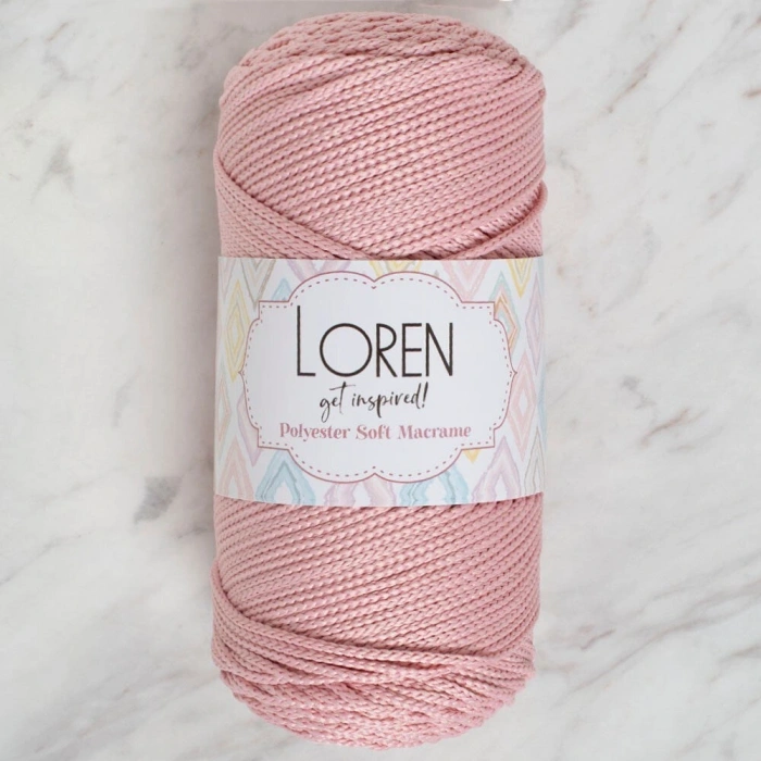 Leyloş Polyester Soft Macrame Pembe El Örgü İpi - Lm042 - 34446