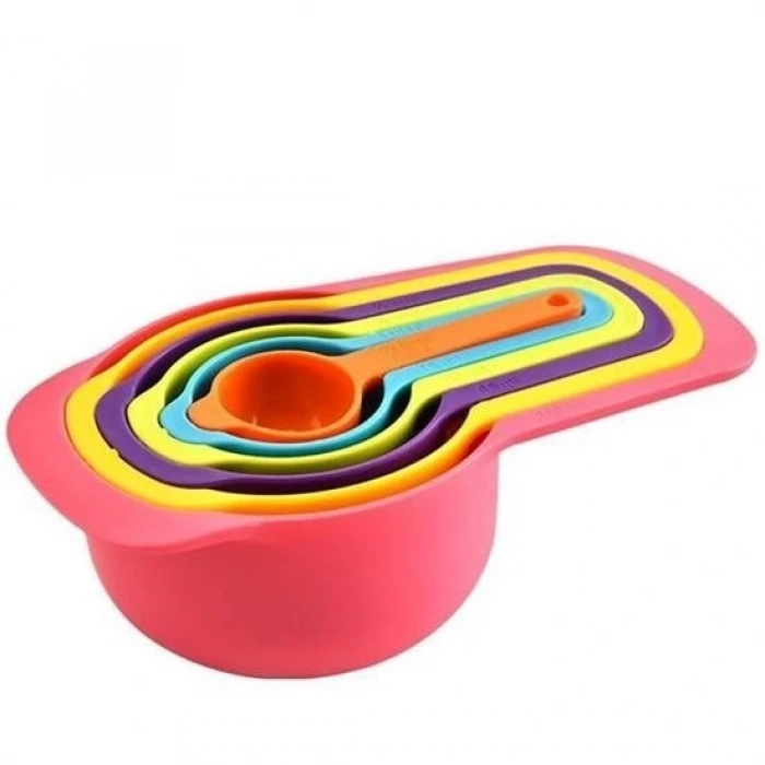 Leyloş Pratik Ölçü Kaşığı Kabı 5li Şeker Baharat Sıvı Ölçer Aparat