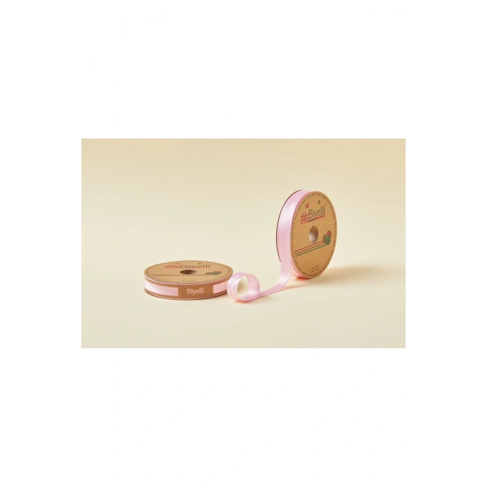 Leyloş Saten Katlı 007 Pembe 2 Cm 25 Metre %100 Polyester