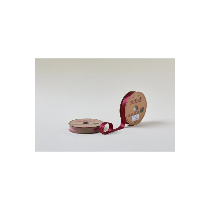 Leyloş Saten Katlı 022 Bordo 2 Cm 25 Metre %100 Polyester