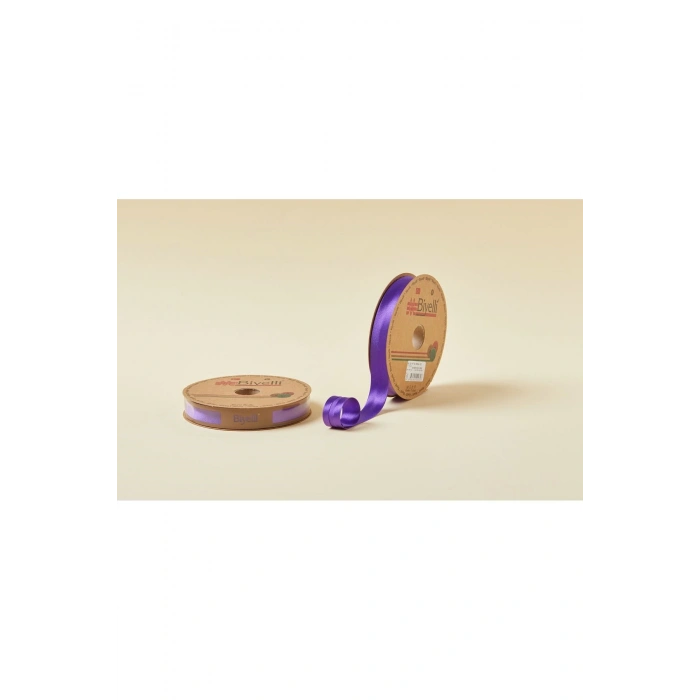 Leyloş Saten Katlı 032 Mor 2 Cm 25 Metre %100 Polyester