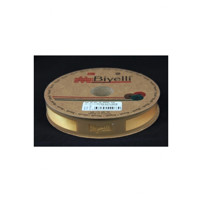Leyloş Saten Katlı 034 Sarı 2 Cm 25 Metre %100 Polyester