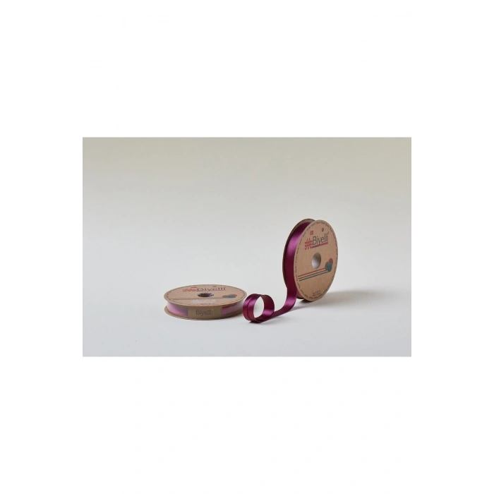 Leyloş Saten Katlı 075 Mürdüm 2 Cm 25 Metre %100 Polyester