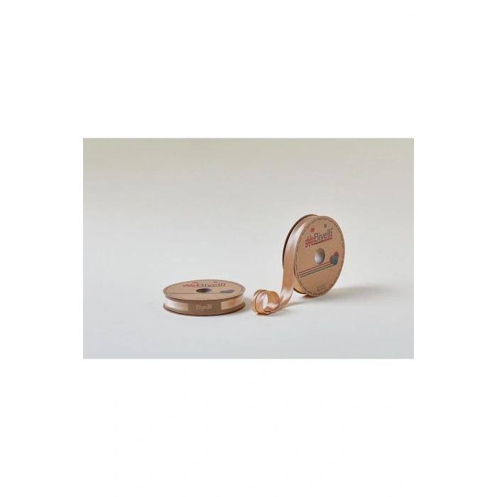 Leyloş Saten Katlı 080 Koyu Bej 2 Cm 25 Metre %100 Polyester