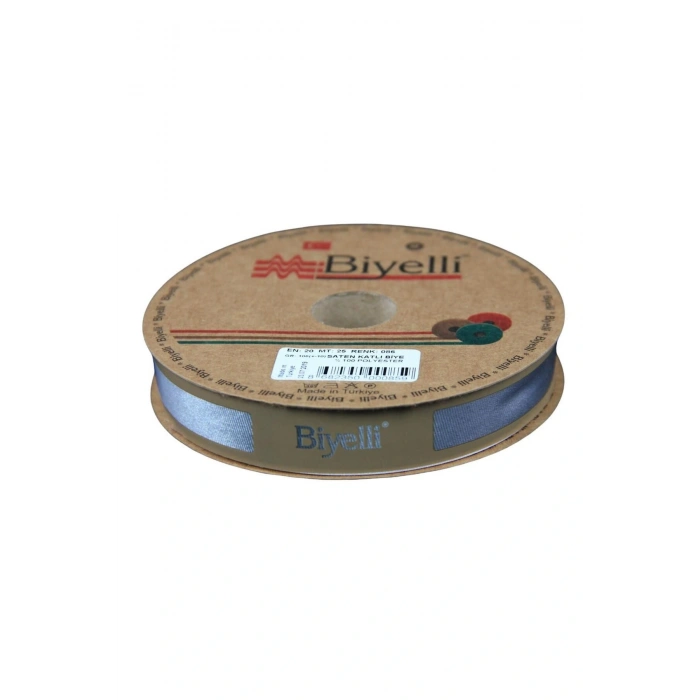 Leyloş Saten Katlı 086 Gri 2 Cm 25 Metre %100 Polyester