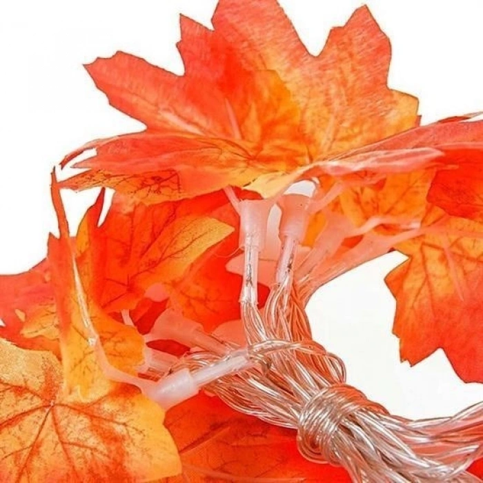 Leyloş Sonbahar Konseptli Dekoratif Yaprak Desenli Şerit Led Gece Lamabası