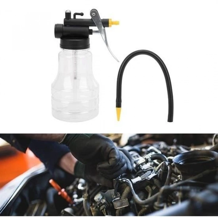 Leyloş Taşınabilir Hortumlu Şeffaf Yağ Bidonu Pompası Yüksek Basınçlı Hızlı Yağlama Gres Tabancası