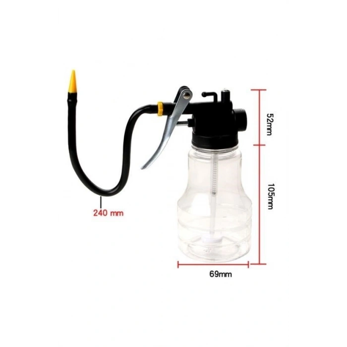 Leyloş Taşınabilir Hortumlu Şeffaf Yağ Bidonu Pompası Yüksek Basınçlı Hızlı Yağlama Gres Tabancası