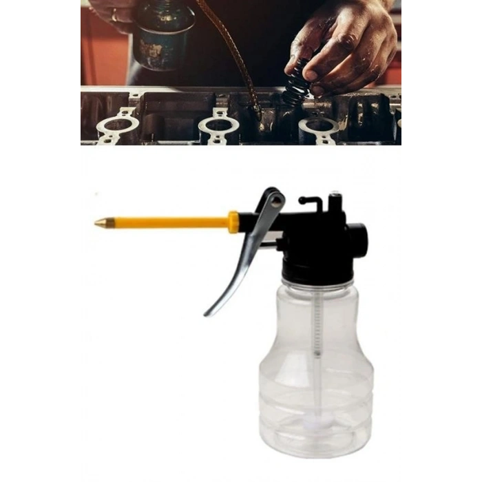 Leyloş Taşınabilir Hortumlu Şeffaf Yağ Bidonu Pompası Yüksek Basınçlı Hızlı Yağlama Gres Tabancası
