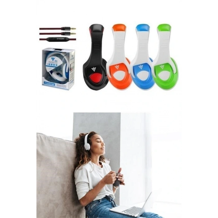 Leyloş Vykon MQ4440mm Sürücülü Mikrofonlu Bilgisayar Kulaklığı Jak Girişli